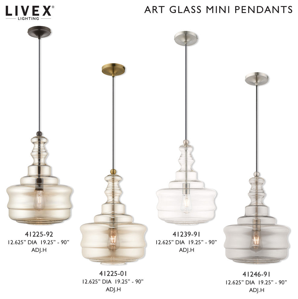 Livex Lighting Brushed Nickel 1-Light Mini Pendant