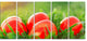 "Red Easter Eggs in Green Grass" Landscape Canvas Photo Print, 5 Panels, 60"x28"