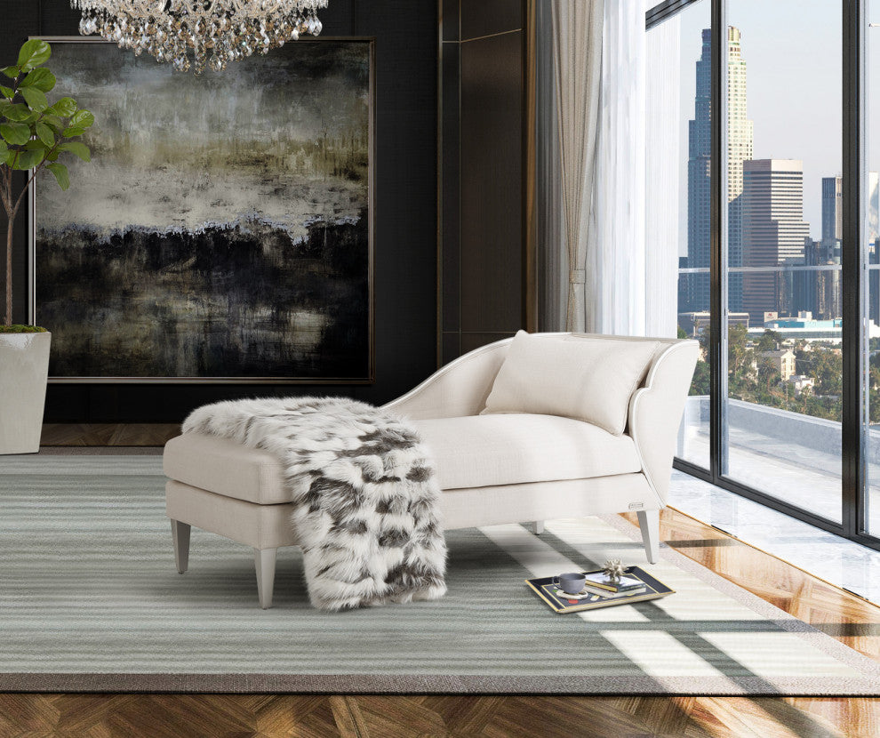 Aico Amini Camden Court LAF Chaise in Platinum