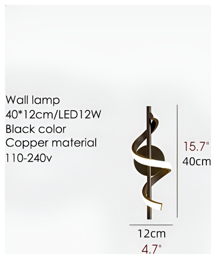 Marbella | Modern Creative LED Wall Sconce, Black, Cool Light