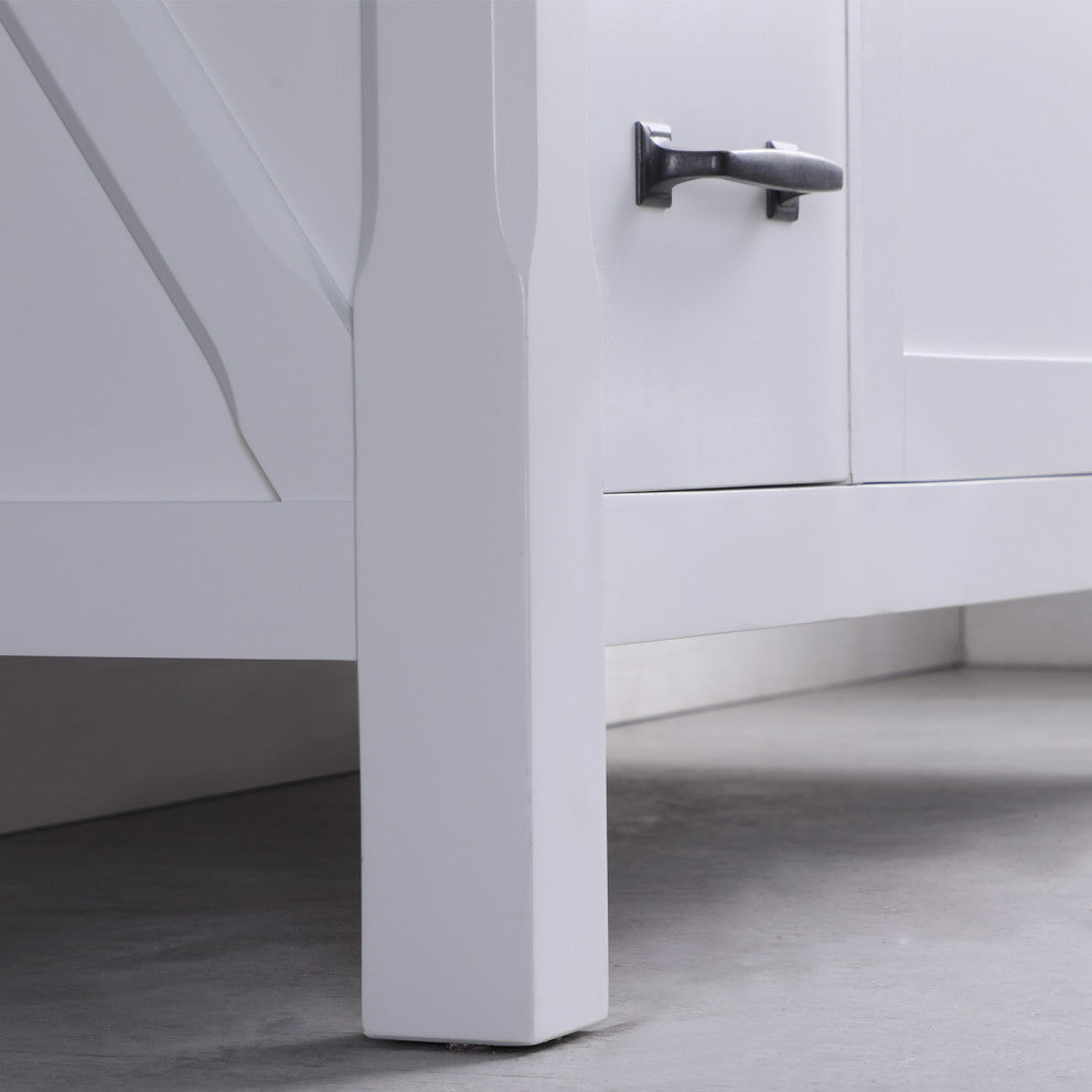 Maribella White Bathroom Vanity Set, 48", Without Mirror