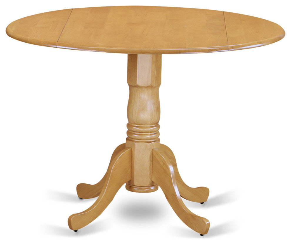 5Pc 42" Kitchen Table, Two 9"Drop Leaves, Four Chair, Pu Leather Color Oasis