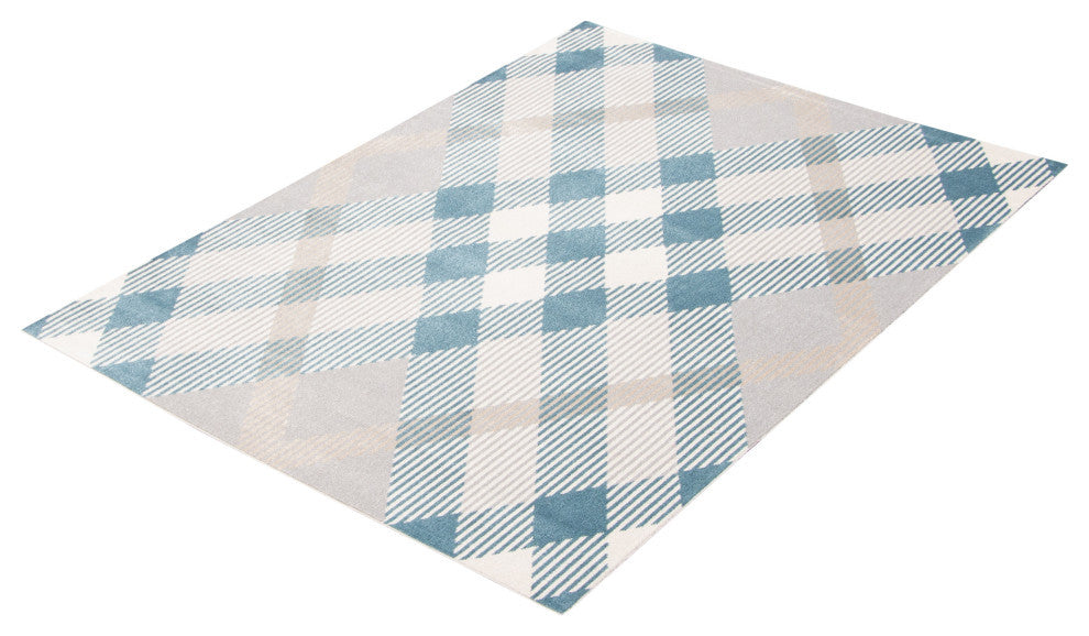 Aqua Kors Area Rug, Gray, 6'x9'