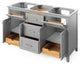Chatham Traditional 60" Grey Double Sink Vanity, Boulder Cultured Marble Vanity