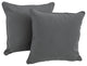 18" Double-Corded Solid Twill Square Throw Pillows, Set of 2, Steel Gray