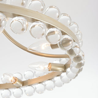 Cervine 8-Light Wagon Wheel Crystal Semi-Flush Mount, Brushed Champagne Silver