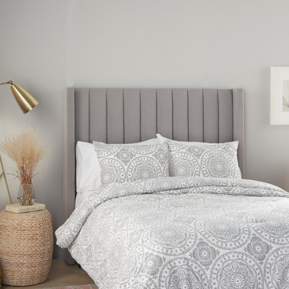 Nourison DSC03 Bedding, Grey, FULL/QUEEN 3 PC SET
