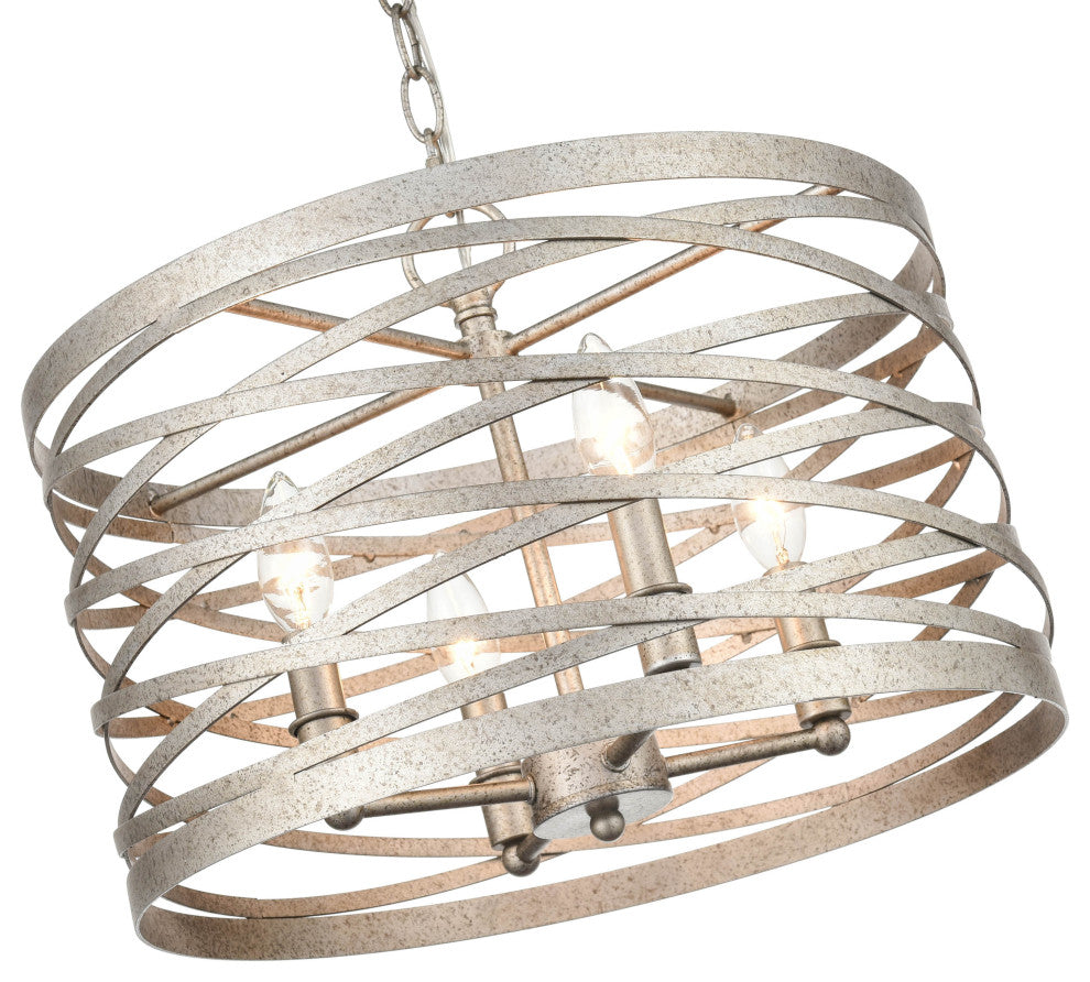 4 Light 16" Antique Nickel Pendant