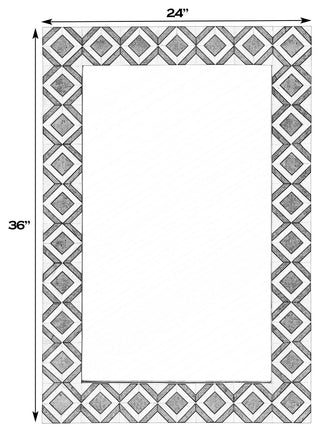 Verona 24" W x 36" H Rectangular Bone-Inlay Wall Mirror
