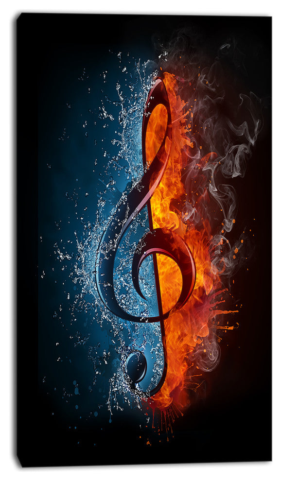 "Treble Clef" Abstract Digital Canvas Print, 16"x32"