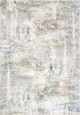 Quartz Ivory and Blue Area Rug, 2.2'x7.7'