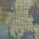 6' X 9' Green Or Blue Abstract Design Indoor Area Rug
