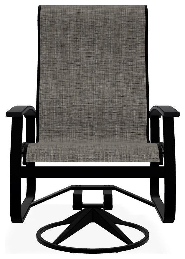 Belle Isle Sling Outdoor Swivel Rocker, Storm/Black