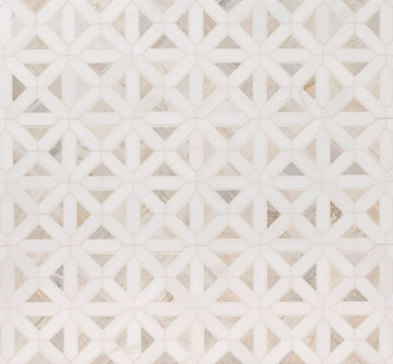 Angora Geometric Pattern 12X12 Polished Marble Mosaic, (4x4 or 6x6) Sample