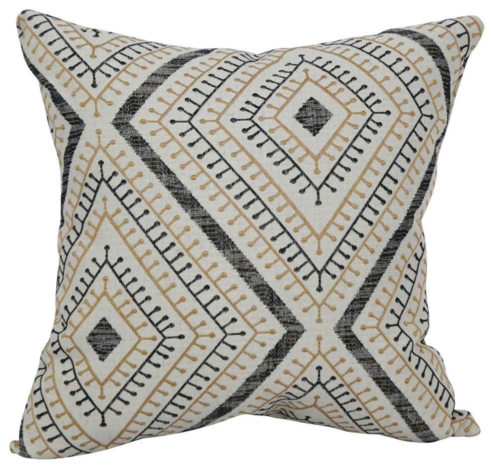 17" Jacquard Throw Pillows With Inserts, Set of 2, Tupelo Sahara