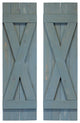 X Board and Batten Exterior Shutters Pair, Blue, 60"