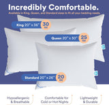 Continental Bedding - 550 Fill Power Down Pillow, Queen (1 Pack), Medium