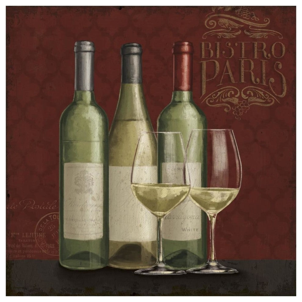 "Bistro Paris White Wine v.2" Digital Paper Print by Janelle Penner, 32"x32"
