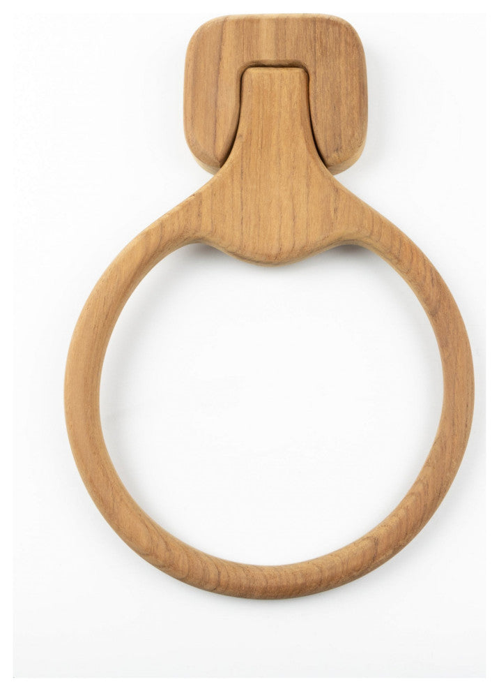 Traditional Solid Teak Wall Mount Towel Ring