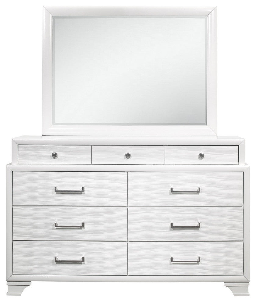 HomeRoots White Dresser With 9 Drawers