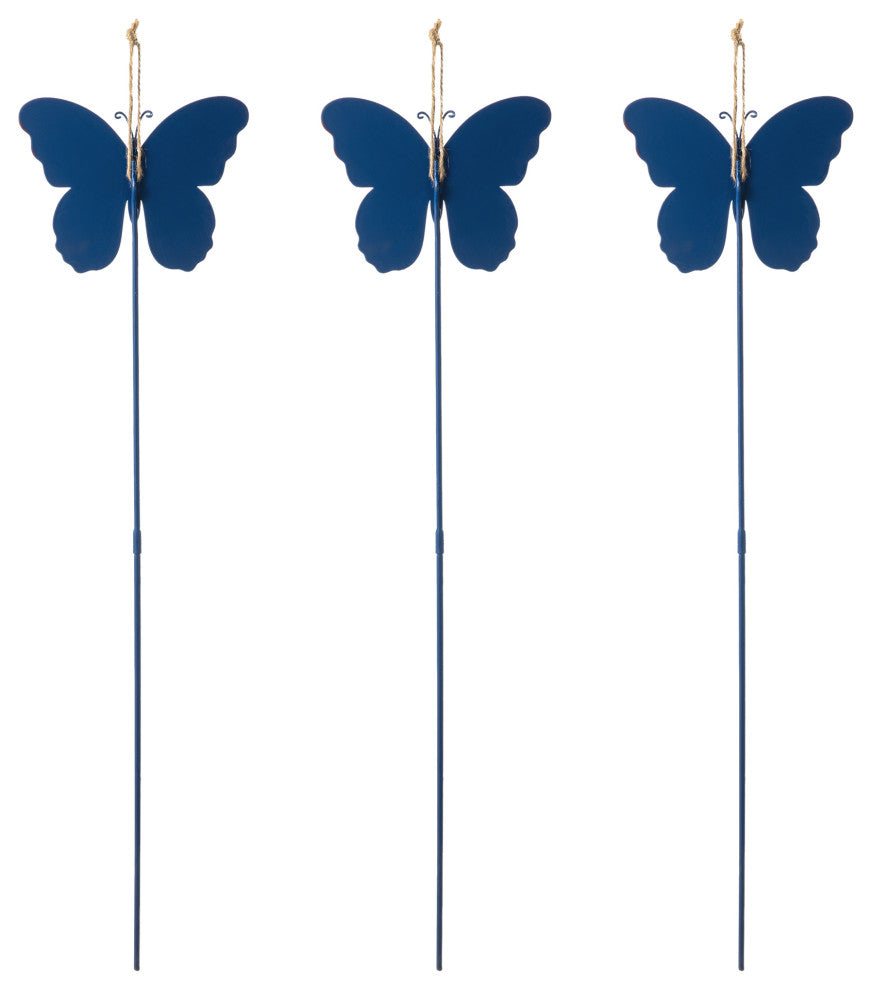 24"H Patriotic Butterflies Yard Stake, 3-Piece Set