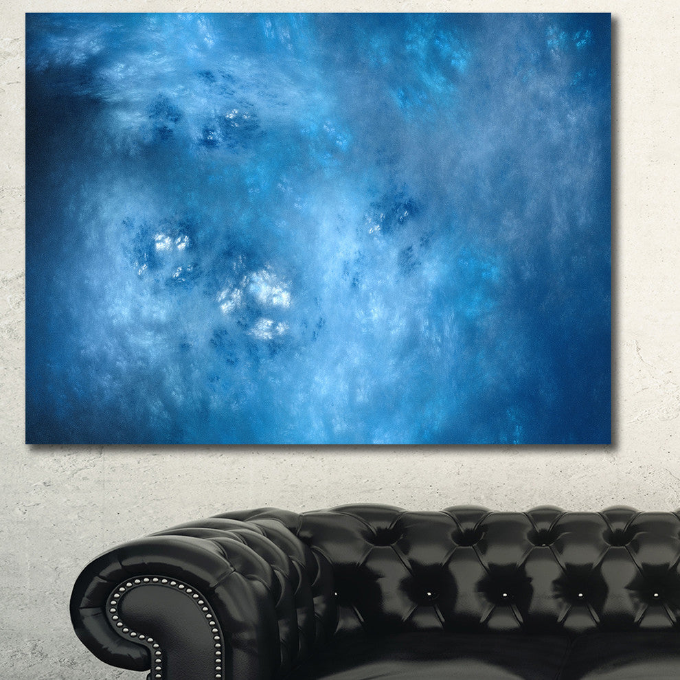 Blur Clear Blue Sky with Stars, Oversized Abstract Canvas Art Print, 60x40
