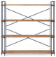 Mercia Industrial 4 Shelf Firwood Bookcase, Antique Brown