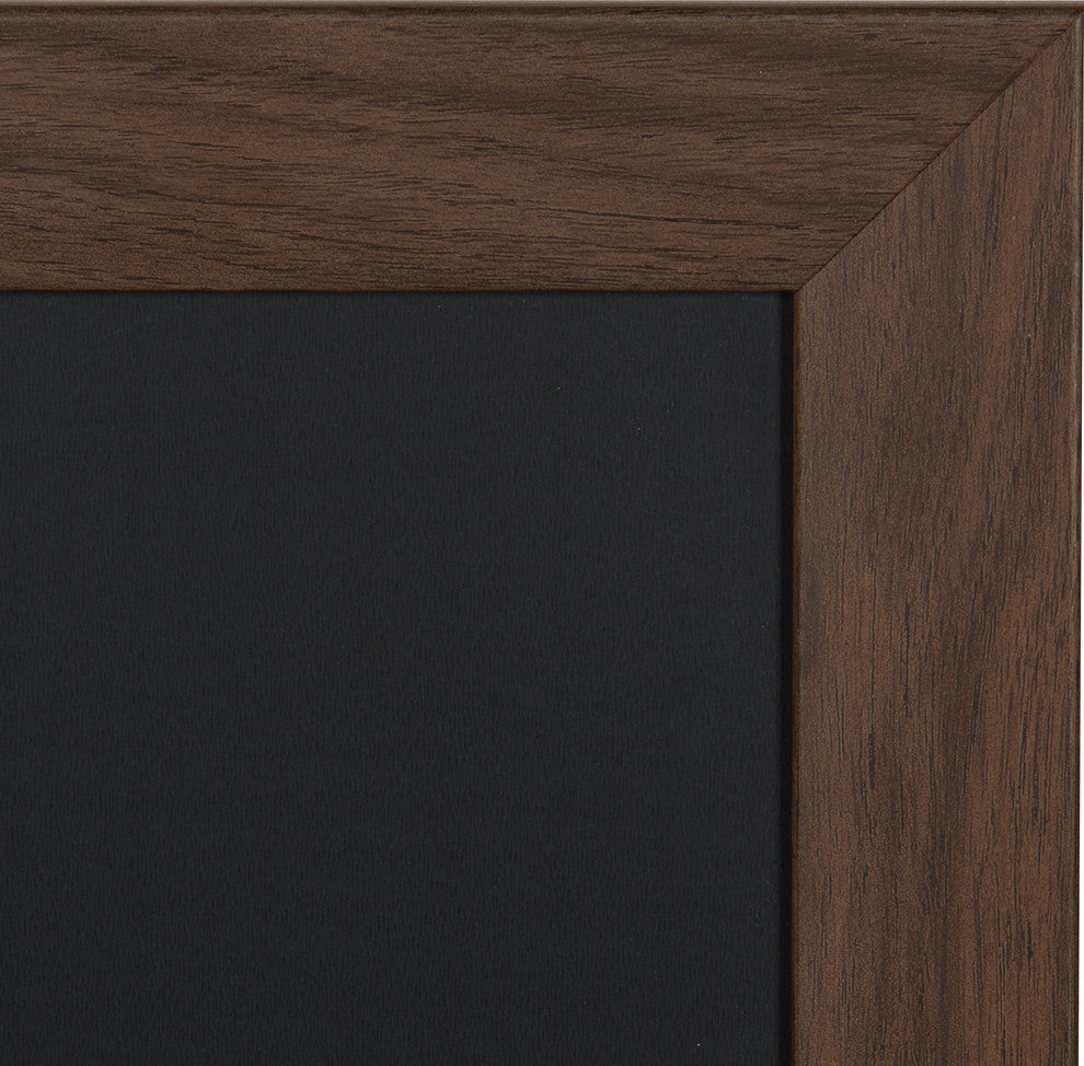 Beatrice Rustic Woodgrain Framed Magnetic Chalkboard, Walnut Brown, 27x18