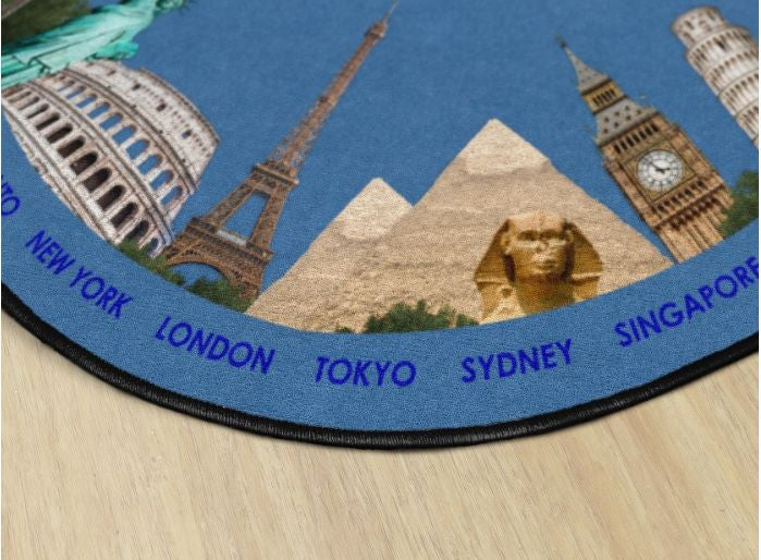 Flagship Carpets FA1360-27FS 6'RND Where In The World Rug