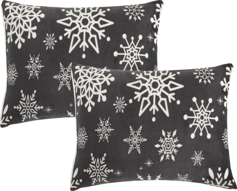 SnowFlakes 3 Piece Sherpa Comforter Set, Queen