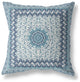 26 Blue White Holy Floral Indoor Outdoor Throw Pillow