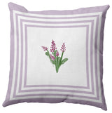 Framed Bouquets Decorative Throw Pillow, Light Purple, 18"x18"