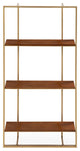 Kercheval Modern Wood Shelf, Walnut Brown/Gold 15x32