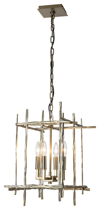 Tura 4-Light Small Chandelier - Modern Brass Finish
