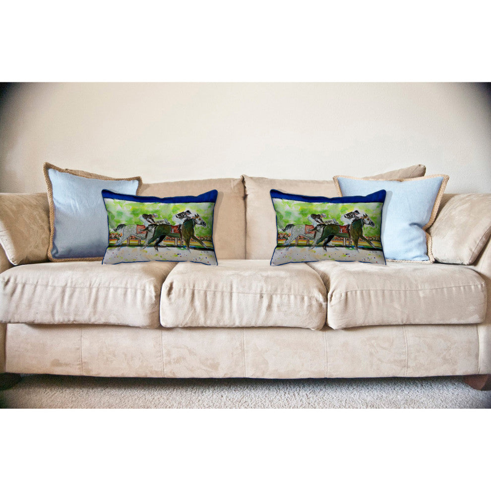 Close Race Large Indoor/Outdoor Pillow 16x20