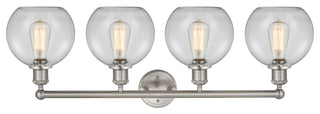Athens 4-Light 35" Bath Vanity Light, Satin Nickel, Clear