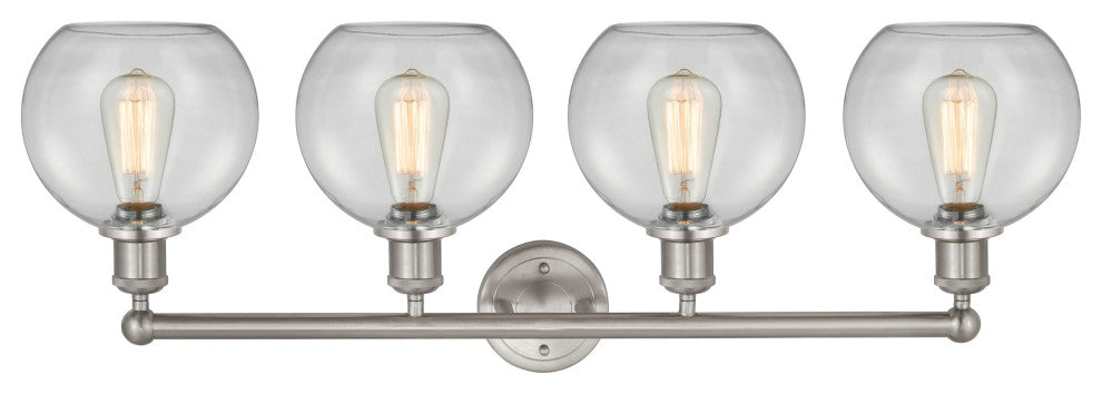 Athens 4-Light 35" Bath Vanity Light, Satin Nickel, Clear