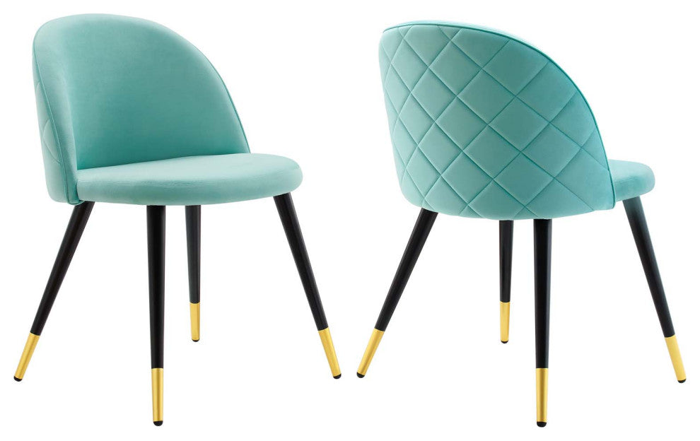 Cordial Performance Velvet Dining Chairs - Set of 2-Mint