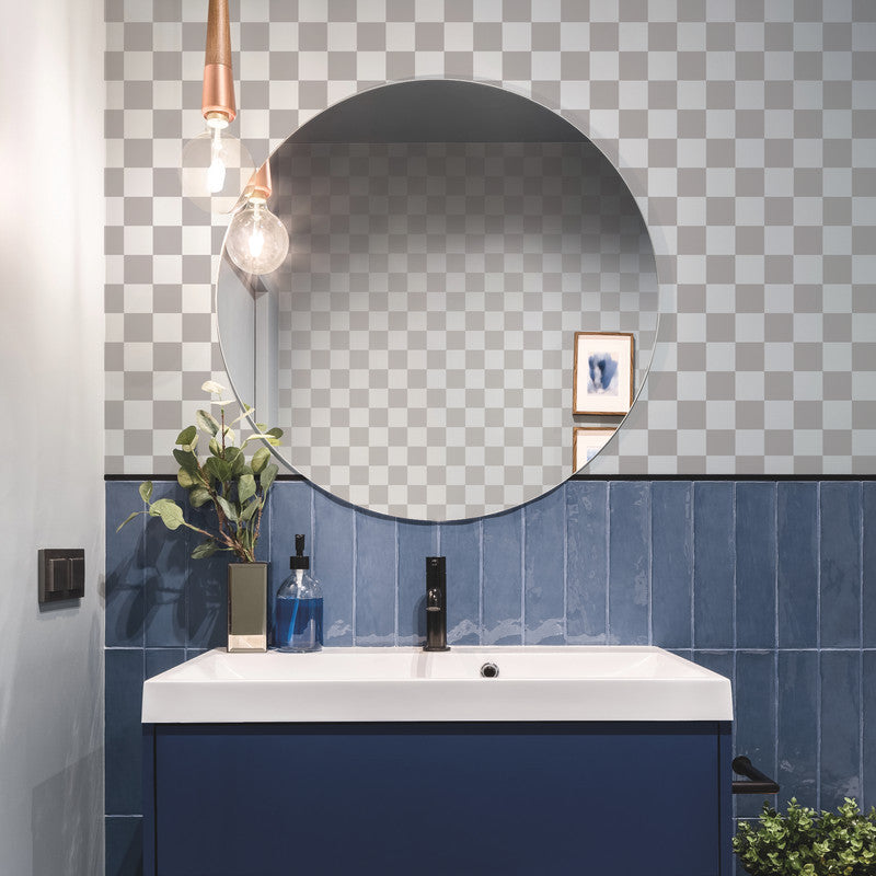 Checkmate Peel and Stick Wallpaper Grey Check 28 sq ft