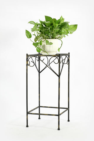 26.18" Large Celtic Clover Square Cast-Iron Plant Stand