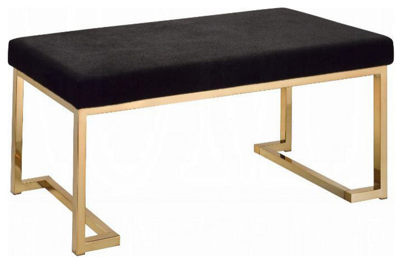 Fabric Bench, Black and Champagne
