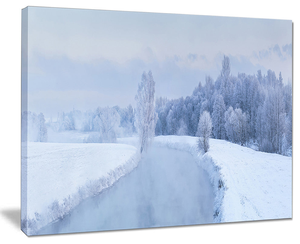 "Blue Frosty Winter Weather Panorama" Landscape Wall Art, 20"x12"