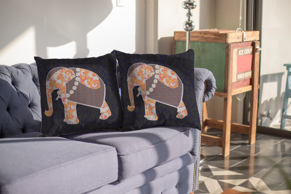 20 Orange Elephant Indoor Outdoor Throw Pillow