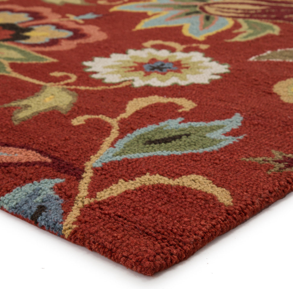 Jaipur Living Zamora Handmade Floral Red/Multicolor Area Rug, 8'x10'