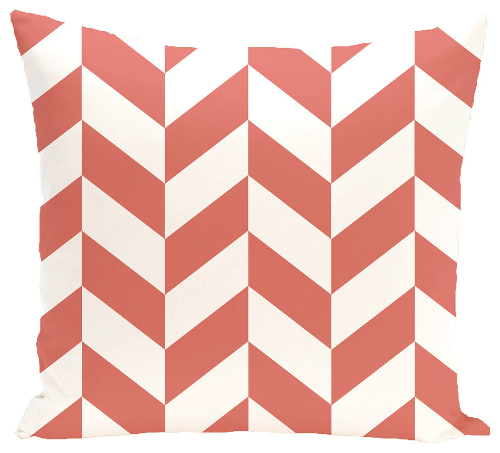 Zigzag Jag Geometric Print Outdoor Pillow, Seed, 20"x20"