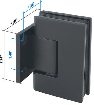 Wall to Glass Square Corner Shower Hinge With Short Back Plate, Chrome