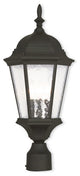 Outdoor Post-Top Lantern With Clear Water Glass, Textured Black