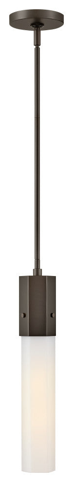 Hinkley 16.75" Facet Extra Small Pendant Light - Black Oxide + Etched Glass