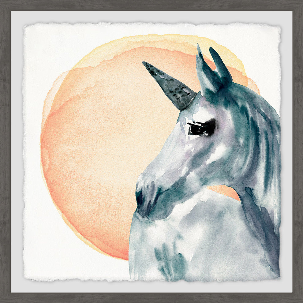 "Unicorn Sunrise" Framed Painting Print, 18"x18"