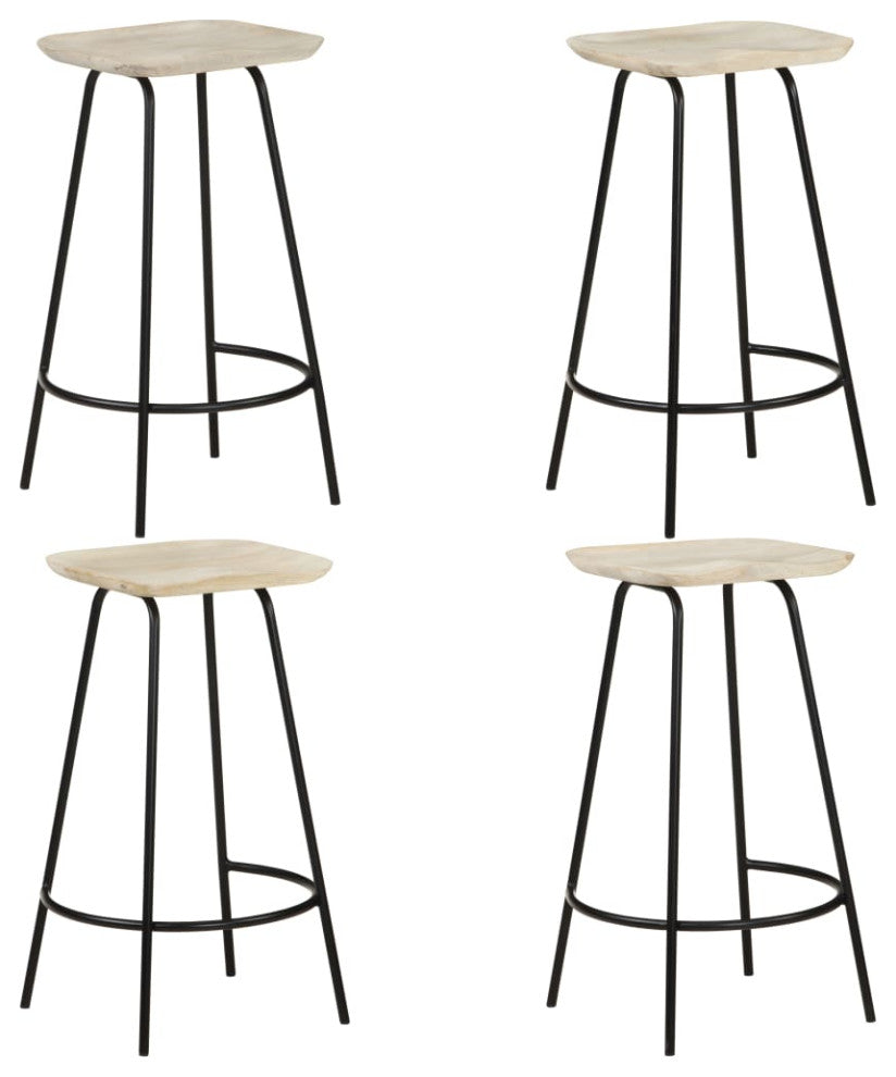 vidaXL Bar Stools 4 pcs Solid Mango Wood